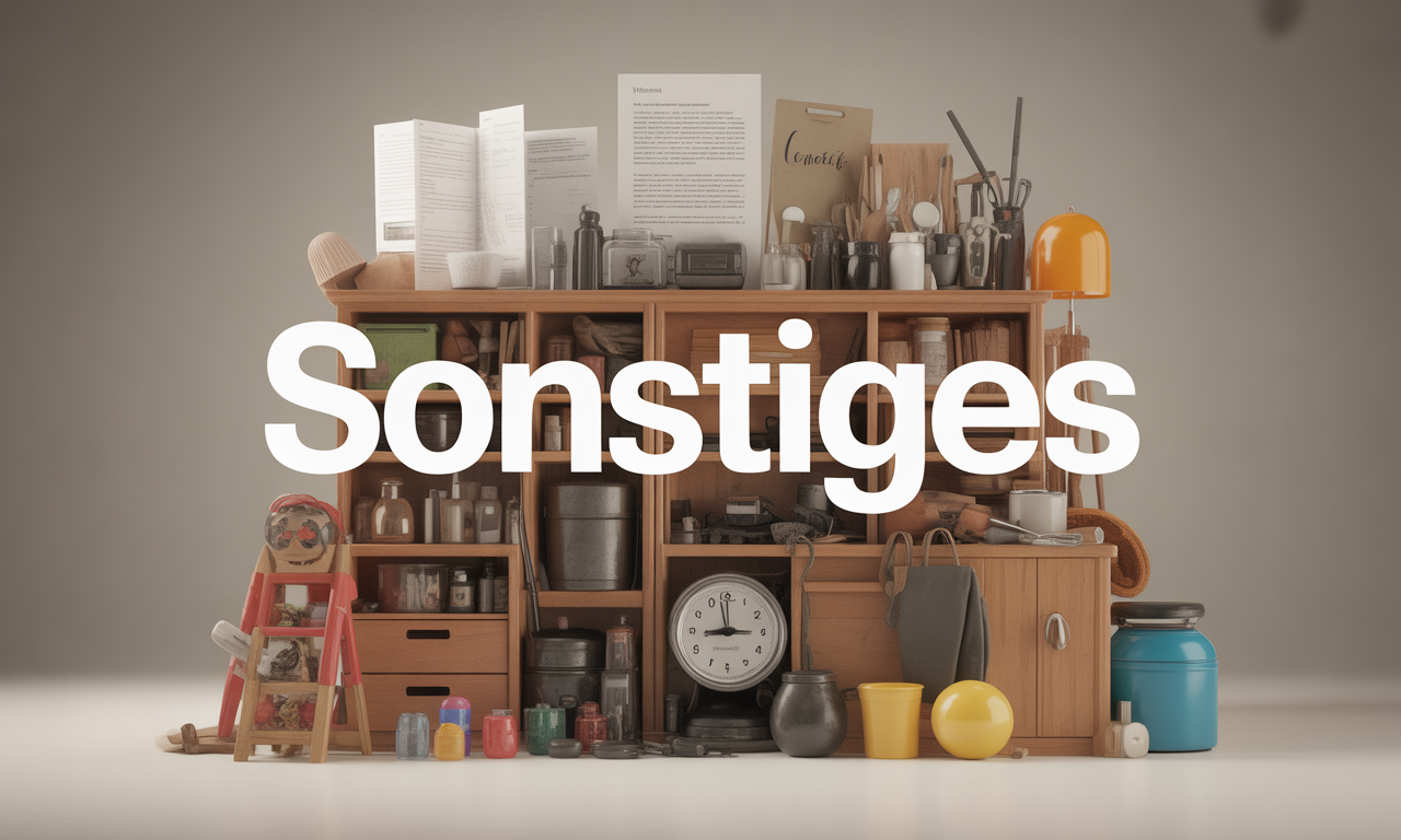 découvrez la signification du terme allemand 'sonstiges', son utilisation courante et les contextes appropriés pour l’employer. idéal pour enrichir votre vocabulaire en allemand !
